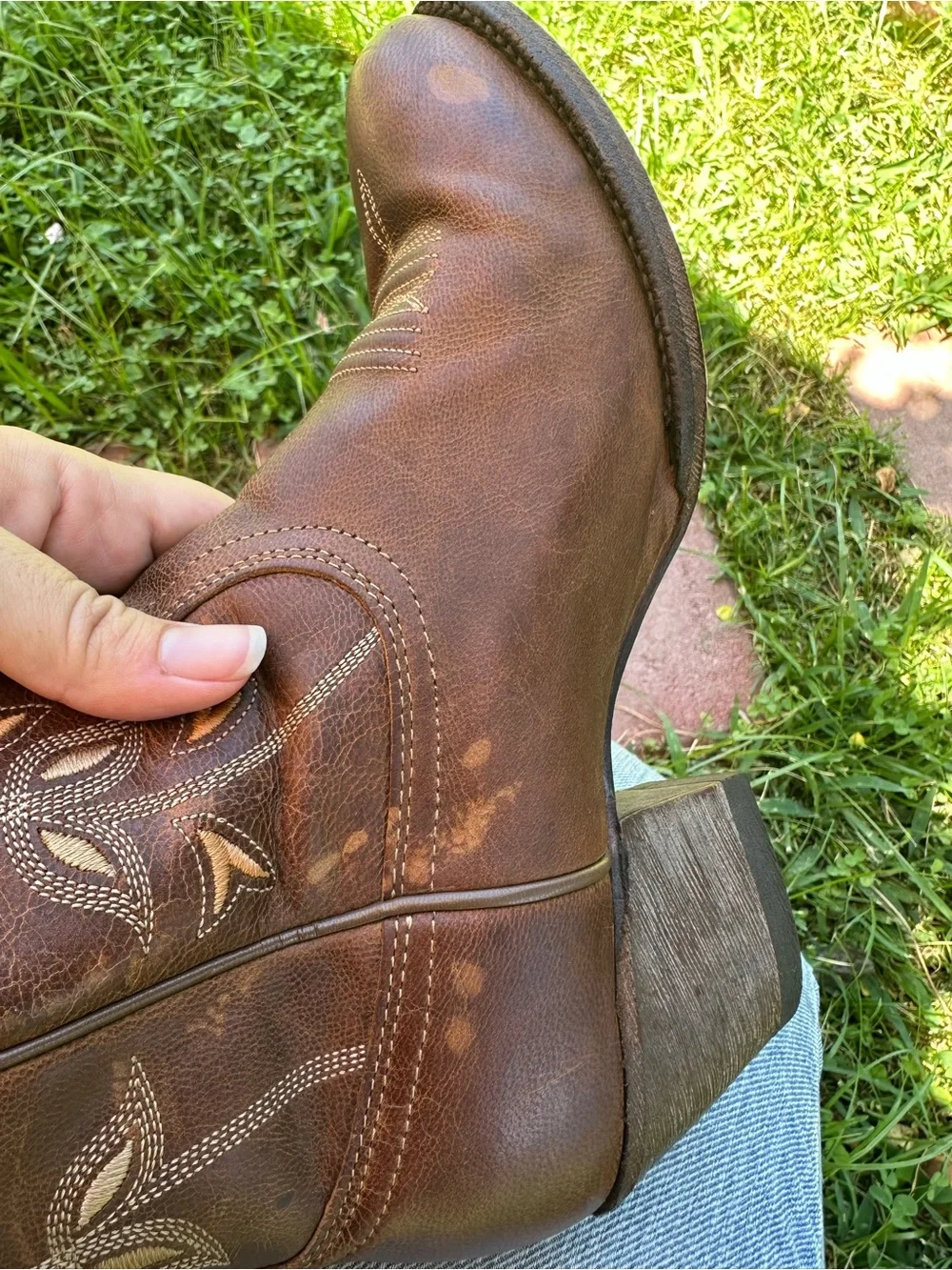 Ariat Western Cowboy Boots Desert Holly Brown Leather Women’s Size 7B 10014100 - Picture 7 of 10
